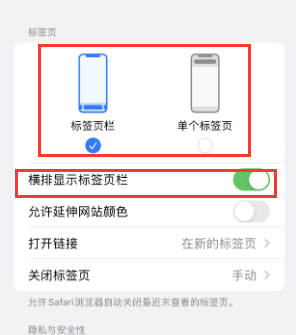 云南iPhone授权维修分享Safari浏览器如何切换标签栏位置 